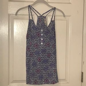 Blue white and purple sequined shirt